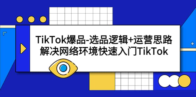 TikTok爆品-选品逻辑+运营思路：解决网络环境快速入门TikTok网创吧-网创项目资源站-副业项目-创业项目-搞钱项目网创吧