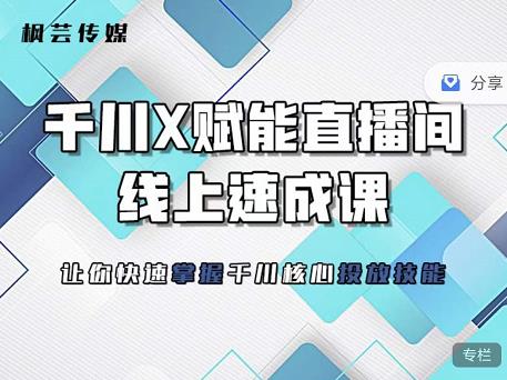 枫芸传媒-线上千川提升课，提升千川认知，提升千川投放效果网创吧-网创项目资源站-副业项目-创业项目-搞钱项目网创吧