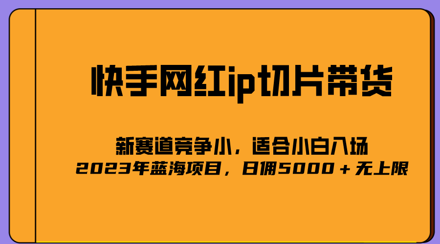 2023爆火的快手网红IP切片，号称日佣5000＋的蓝海项目，二驴的独家授权网创吧-网创项目资源站-副业项目-创业项目-搞钱项目网创吧