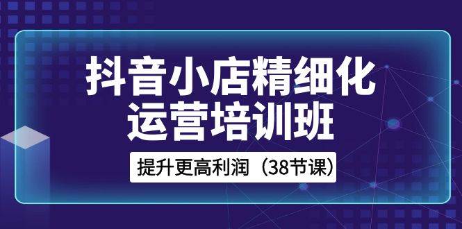 抖音小店-精细化运营培训班，提升更高利润（38节课）网创吧-网创项目资源站-副业项目-创业项目-搞钱项目网创吧