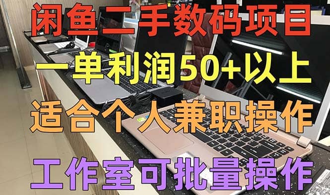 闲鱼二手数码项目，个人副业低保收入，工作室批量放大操作网创吧-网创项目资源站-副业项目-创业项目-搞钱项目网创吧