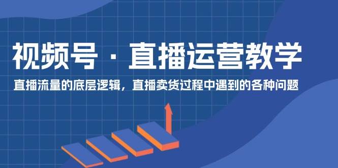 视频号 直播运营教学：直播流量的底层逻辑，直播卖货过程中遇到的各种问题网创吧-网创项目资源站-副业项目-创业项目-搞钱项目网创吧