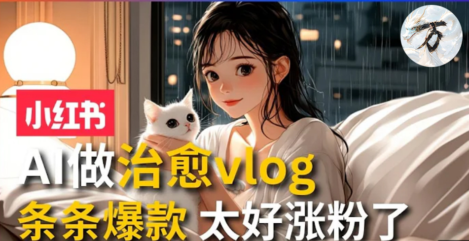 AI治愈系vlog动画视频，小红书7天 涨粉破千，商单报价1500+，0成本制作，日入2000+，有手就会 网创吧-网创项目资源站-副业项目-创业项目-搞钱项目网创吧